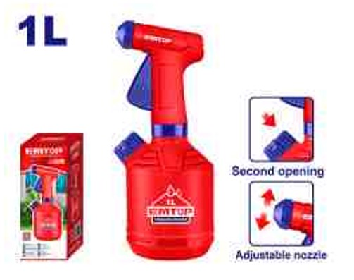 Professional 1L Pump Sprayer - Adjustable Nozzle Straight Jet Mist Spray Level Indicator Color Box Packed Gardening Workshop Equipment